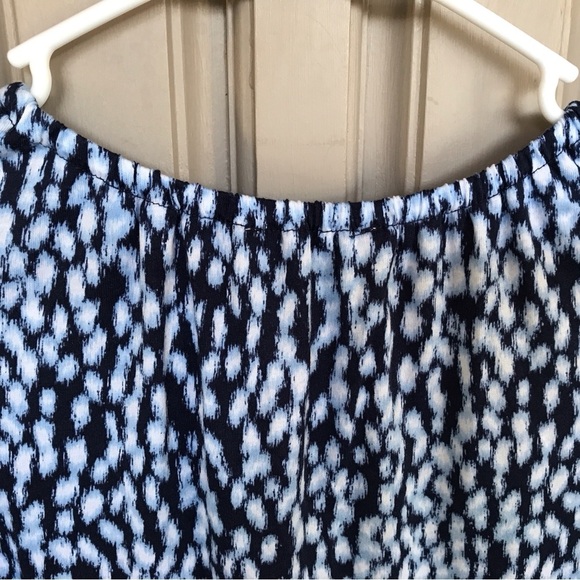 Michael Kors Tank Top SzS Embellished Drawstring Neck Blue/White Cotton/Modal - Picture 5 of 8